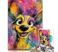 Puzzle 1000 pièces pour Adultes et Adolescents Chien Heureux, Jouets éducatifs et éducatifs pour la Famille, pour renforcer l'amour Entre Couples (75x50cm)