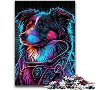 Puzzle 1000 pièces pour Adultes et Adolescents Chiens de Guerre néon Anti-Stress Défi Difficile Renforcer l'amour Entre Couples 50x75cm