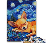 Puzzle 1000 pièces pour Adultes et Adolescents Chihuahua Night Sky Jeu éducatif Familial Idéal comme Cadeau pour Toute la Famille 14 Ans et Plus 26x38cm