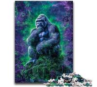 Puzzle 1000 pièces pour Adultes et Adolescents, chimpanzé psychédélique, Anti-Stress, défi Difficile avec Affiche et fiche de Questions-réponses Assorties 50x75cm