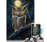 Puzzle 1000 pièces pour Adultes et Adolescents Chouette de Minuit 1000 pièces pour Adolescents, Apprentissage éducatif est idéal comme Cadeau pour Toute la Famille (Taille 75x50cm)