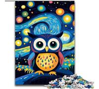 Puzzle 1000 pièces pour Adultes et Adolescents Chouette du Ciel Nocturne de Van Gogh, à partir de 14 Ans Un Jeu Stimulant à Offrir à Toute la Famille et aux Amis (Taille 50x75cm)