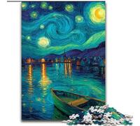 Puzzle 1000 pièces pour Adultes et Adolescents, Ciel étoilé, Bateau, Anti-Stress, défi Difficile, à Offrir en Cadeau à Toute la Famille (Taille 26x38cm)