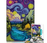 Puzzle 1000 pièces pour Adultes et Adolescents, Ciel Nocturne de Night Sky, Difficile à réaliser, mais Amusant et Humoristique, Cadeau d'anniversaire et Cadeau Unique (38x26cm)