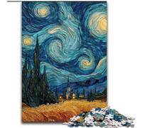 Puzzle 1000 pièces pour Adultes et Adolescents, Ciel Nocturne de Van Gogh, Jeu Familial Anti-Stress, défi Difficile, renforce l'amour Entre Couples (Taille 50x75cm)