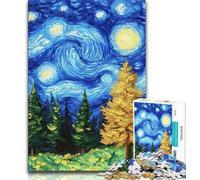 Puzzle 1000 pièces pour Adultes et Adolescents,Ciel Nocturne et forêt,1000 pièces,Jeux d'activités familiales stimulants,Jouet à Faire soi-même pour décoration Murale de la Maison,Cadeaux (38x26cm)