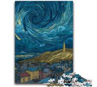 Puzzle 1000 pièces pour Adultes et Adolescents Ciel Nocturne Paysage Urbain pour Les 14 Ans et Plus Cadeaux intéressants pour la réduction du Stress pour Les Amis et la Famille 50x75cm