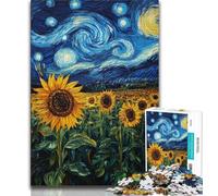 Puzzle 1000 pièces pour Adultes et Adolescents Ciel Nocturne Tournesols la Nuit 1000 pièces pour Adultes, Jeu Familial éducatif adapté à la décoration de Bureau (Taille 75x50cm)