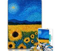 Puzzle 1000 pièces pour Adultes et Adolescents Ciel Nocturne Tournesols la Nuit Puzzles pour Adultes, Jeux éducatifs Décoration d'intérieur Convient pour la décoration de Bureau (Taille 75x50cm)