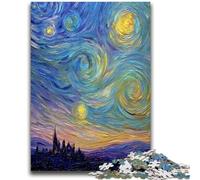 Puzzle 1000 pièces pour Adultes et Adolescents, Ciel Nocturne, Ville, Paysage Urbain, 1000 pièces pour Adultes, Vacances, Tuer Le Temps avec Affiche et fiche de Questions Assorties (50x75cm)