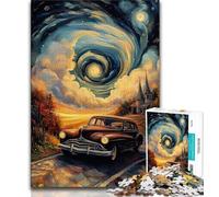 Puzzle 1000 pièces pour Adultes et Adolescents Ciel Nocturne Voiture de Sport pour Adolescents Anti-Stress Vacances à la Maison Passe-Temps améliore l'amour Entre Couples 75x50cm