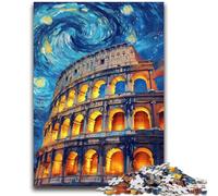 Puzzle 1000 pièces pour Adultes et Adolescents Colisée Romain la Nuit Jeux éducatifs Décoration d'intérieur Cadeau d'anniversaire, Cadeaux pour 14 Ans et Plus 50x75cm