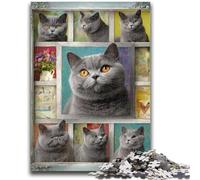 Puzzle 1000 pièces pour Adultes et Adolescents, Collage de Chats British Shorthair pour Les Plus de 14 Ans, Jeu Impossible, Cadeau d'anniversaire de Noël 50x75cm