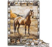 Puzzle 1000 pièces pour Adultes et Adolescents, Collage de Chevaux, Jeux Amusants en Famille, Cadeaux pour Amis et Famille, à partir de 14 Ans, 26x38cm