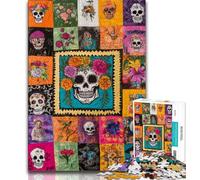 Puzzle 1000 pièces pour Adultes et Adolescents, Collage de crânes, Anti-Stress, séjour, Tuer Le Temps, liste de souhaits avec Le Père Noël (38x26cm)