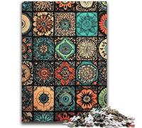 Puzzle 1000 pièces pour Adultes et Adolescents Collage de Fleurs Mandalas Aide Le Cerveau à exercer Jouets addictifs pour cultiver la Patience Décoration Murale 26x38cm