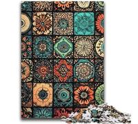 Puzzle 1000 pièces pour Adultes et Adolescents, Collage de Fleurs Mandalas, Jeux éducatifs, décoration Murale, Cadeaux d'anniversaire et de Noël Uniques, 50x75cm
