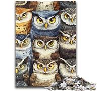 Puzzle 1000 pièces pour Adultes et Adolescents Collage de hiboux 1000 pièces pour Adolescents, Casse-tête - Cadeau d'anniversaire pour Homme (75x50cm)