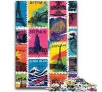 Puzzle 1000 pièces pour Adultes et Adolescents Collage de Paris Soulagement du Stress Défi Difficile Idéal comme Cadeau pour Toute la Famille 26x38cm