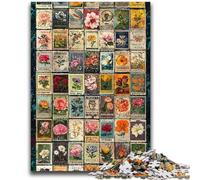 Puzzle 1000 pièces pour Adultes et Adolescents Collage de Plantes et de Fleurs Soulage Le Stress Défi Difficile Renforcer l'amour Entre Les Couples 50x75cm