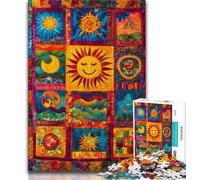Puzzle 1000 pièces pour Adultes et Adolescents Collage de Soleil Souriant pour Adolescents Casse-tête - Cadeau d'anniversaire pour Homme 75x50cm
