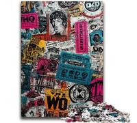 Puzzle 1000 pièces pour Adultes et Adolescents, Collage de Timbres de Paris, Jouets de Divertissement Familial, Jeu éducatif pour Anniversaire et Noël, à partir de 14 Ans, 26x38cm