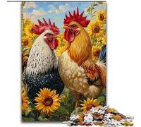 Puzzle 1000 pièces pour Adultes et Adolescents, Coq et Tournesol, Jouet de Divertissement Familial idéal comme Cadeau pour Toute la Famille 50x75cm