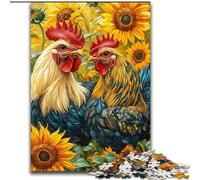 Puzzle 1000 pièces pour Adultes et Adolescents, Coq, Tournesol, Jouets éducatifs, Jeux de Famille, Cadeaux pour Amis et Famille (Taille 26x38cm)