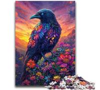 Puzzle 1000 pièces pour Adultes et Adolescents, Corbeaux et Fleurs, Jeux éducatifs, décoration d'intérieur, Cadeau d'anniversaire, Cadeaux pour Les 14 Ans et Plus, 38x26cm
