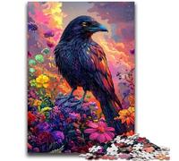 Puzzle 1000 pièces pour Adultes et Adolescents Corbeaux et Fleurs pour et à partir de 14 Ans Jeu Pratique Jeu de Noël Cadeaux 50x75cm