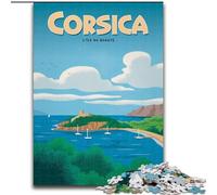 Puzzle 1000 pièces pour Adultes et Adolescents Corse Anti-Stress Staycation Kill Time Décoration Parfaite pour Les 14 Ans et Plus (38x26cm) 1000 pièces
