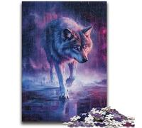 Puzzle 1000 pièces pour Adultes et Adolescents Cosmic Wolf pour Les 14 Ans et Plus Jeu Impossible Cadeau d'anniversaire de Noël 26x38cm