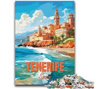 Puzzle 1000 pièces pour Adultes et Adolescents Côte de Tenerife Espagne pour Les 14 Ans et Plus Jeu Impossible Cadeau d'anniversaire de Noël (Taille 38x26cm)