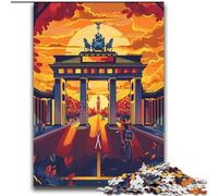 Puzzle 1000 pièces pour Adultes et Adolescents Coucher de Soleil à la Porte de Berlin Jouet éducatif intellectuel décompressant Cadeaux du Père Noël Secret (38x52cm) 1000 pièces