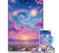 Puzzle 1000 pièces pour Adultes et Adolescents, Coucher de Soleil Arc-en-Ciel, avec Affiche et fiche de Questions-réponses, à partir de 14 Ans (Taille 75x50cm)