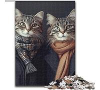 Puzzle 1000 pièces pour Adultes et Adolescents, Couple de Chats, activité familiale, décoration d'intérieur Unique et Cadeaux pour Les 14 Ans et Plus (Taille 50x75cm)