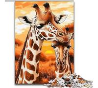 Puzzle 1000 pièces pour Adultes et Adolescents, Couple de girafes, Jeu Familial Anti-Stress, défi Difficile, renforce l'amour Entre Couples (Taille 50x75cm)