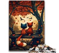 Puzzle 1000 pièces pour Adultes et Adolescents Couple de Renards pour et 14 Ans et Plus Jeu Impossible Cadeau d'anniversaire de Noël 26x38cm