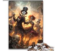 Puzzle 1000 pièces pour Adultes et Adolescents,Couple de squelettes mexicains fantastiques,à partir de 14 Ans,idéal pour Les Couples,activités Amusantes à la Maison,Cadeaux d'anniversaire,50x75cm