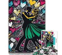 Puzzle 1000 pièces pour Adultes et Adolescents Couple Graffiti 1000 pièces pour Adultes, pour Un Jeu Stimulant et Familial (Taille 38x26cm)