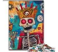 Puzzle 1000 pièces pour Adultes et Adolescents, Couronne de crâne Style Basquiat, activité familiale, décoration d'intérieur Unique et Cadeaux pour Les 14 Ans et Plus (Taille 50x75cm)