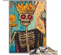 Puzzle 1000 pièces pour Adultes et Adolescents, Couronne de crâne Style Basquiat, Jouets éducatifs, Jeux Anti-Stress, décoration d'intérieur Unique et Cadeaux (Taille 50x75cm)