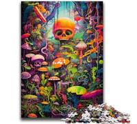 Puzzle 1000 pièces pour Adultes et Adolescents, crâne de Champignon psychédélique, pour Les 14 Ans et Plus, Jeu intellectuel, Cadeaux d'anniversaire de Noël, 26x38cm