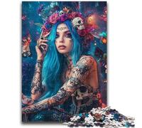 Puzzle 1000 pièces pour Adultes et Adolescents, crâne Mexicain, Jeux éducatifs pour Filles, décoration de la Maison, Jeu éducatif pour Anniversaire, Noël, 26x38cm