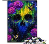 Puzzle 1000 pièces pour Adultes et Adolescents Crâne mystérieux, à partir de 14 Ans Décoration d'intérieur comme Cadeau pour Toute la Famille et Les Amis (Taille 50x75cm)