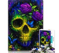 Puzzle 1000 pièces pour Adultes et Adolescents, crâne mystérieux, Jeux éducatifs, décoration d'intérieur, Cadeau d'anniversaire, Art Mural (38x26cm)