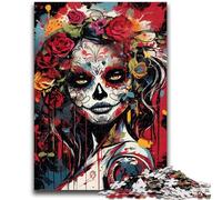Puzzle 1000 pièces pour Adultes et Adolescents Crâne psychédélique Jeu Stimulant et Jeu en Famille Une œuvre d'art pour Les 14 Ans 26x38cm