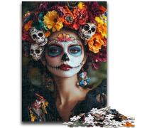Puzzle 1000 pièces pour Adultes et Adolescents, crânes mexicains, Filles, Design Dynamique et Unique, expérience de Puzzle relaxante et stimulante 50x75cm