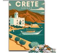 Puzzle 1000 pièces pour Adultes et Adolescents Crète, Grèce, Jeu éducatif, défi, Jouet pour améliorer la mémoire, pour Les 14 Ans, 26x38cm