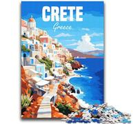 Puzzle 1000 pièces pour Adultes et Adolescents, Crète, Grèce, Jouets éducatifs, activités Amusantes à la Maison, Cadeau d'anniversaire, Cadeau de Voyage (Taille 38x52cm)